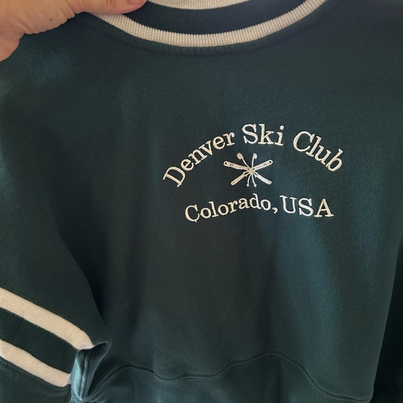 Abercrombie & Fitch Green Ski Crew Neck Cropped Sweatshirt xs - Picture 7 of 7